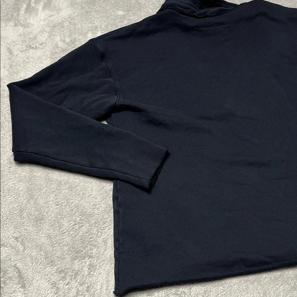 NEW Frank & Eileen S 100%‎ Cotton Triple Fleece Navy Blue Henley Sweatshirt USA